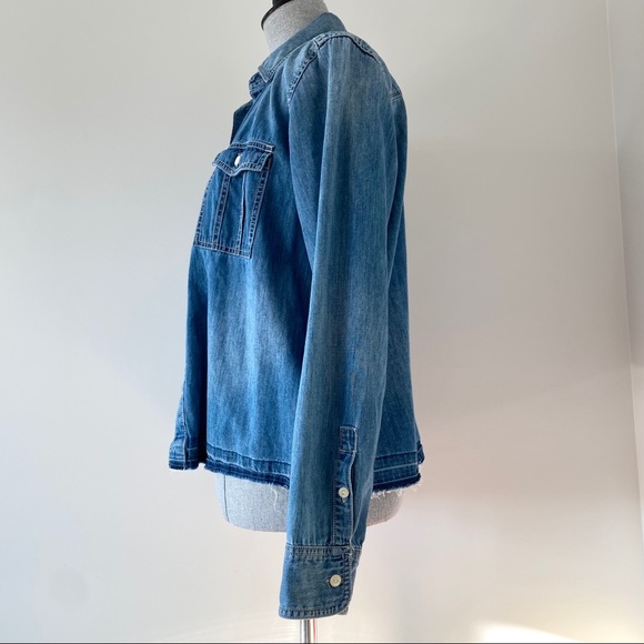 💙Madewell Denim & Silk Top💙 - Picture 3 of 7